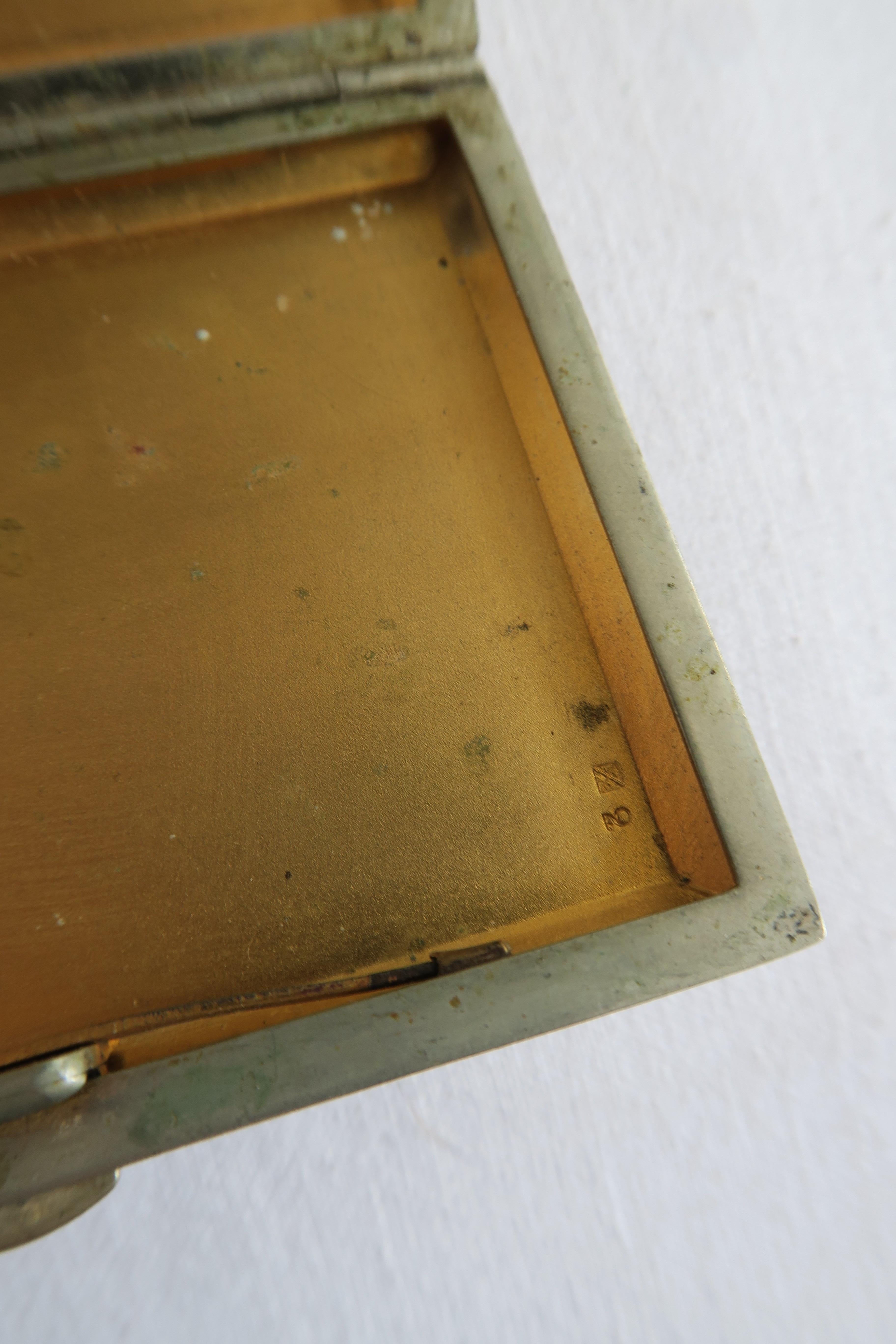 20th Century Jean Dunand Cigarette Case Made from Gold-Plated Sterling Silver and Leather