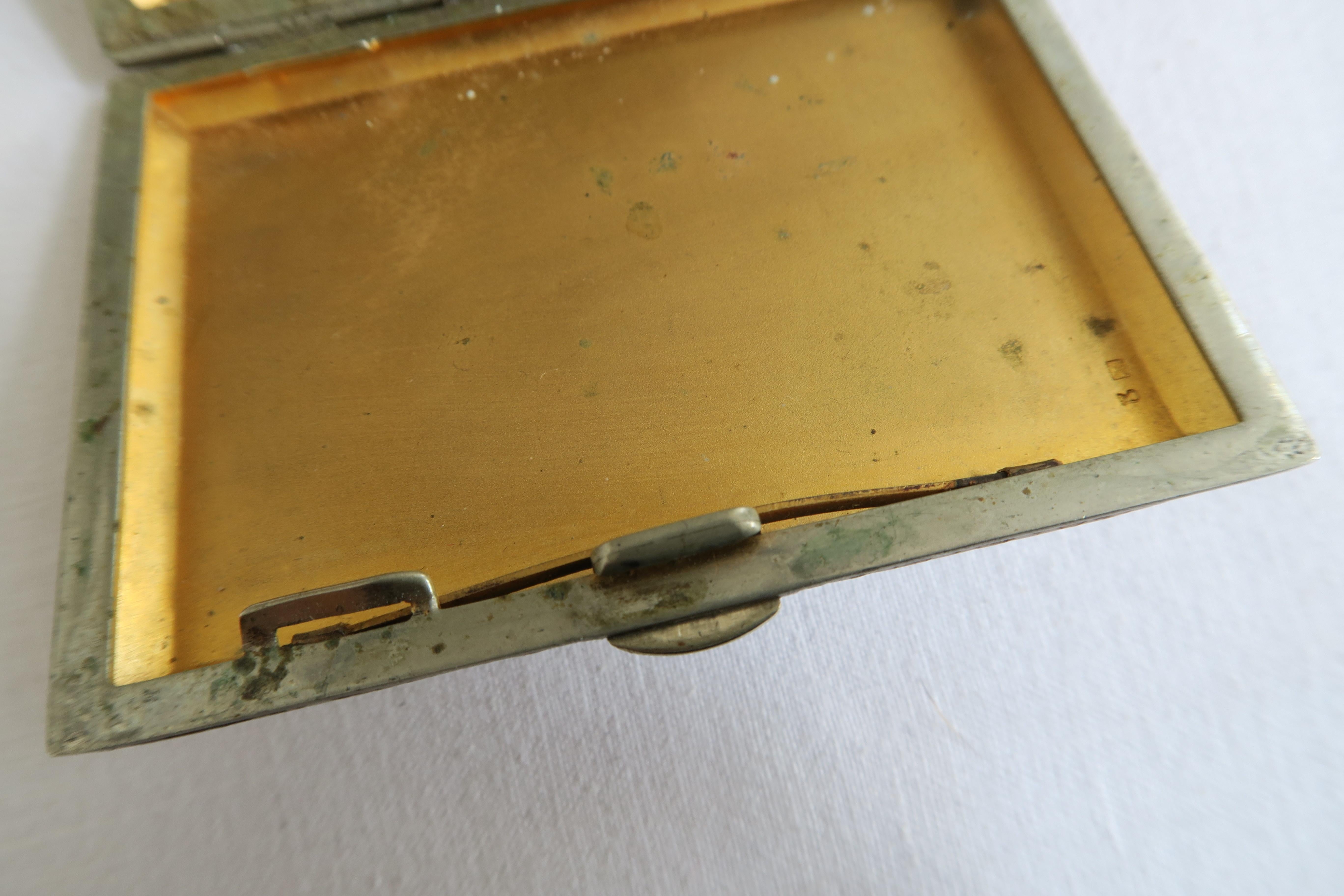 Gold Plate Jean Dunand Cigarette Case Made from Gold-Plated Sterling Silver and Leather