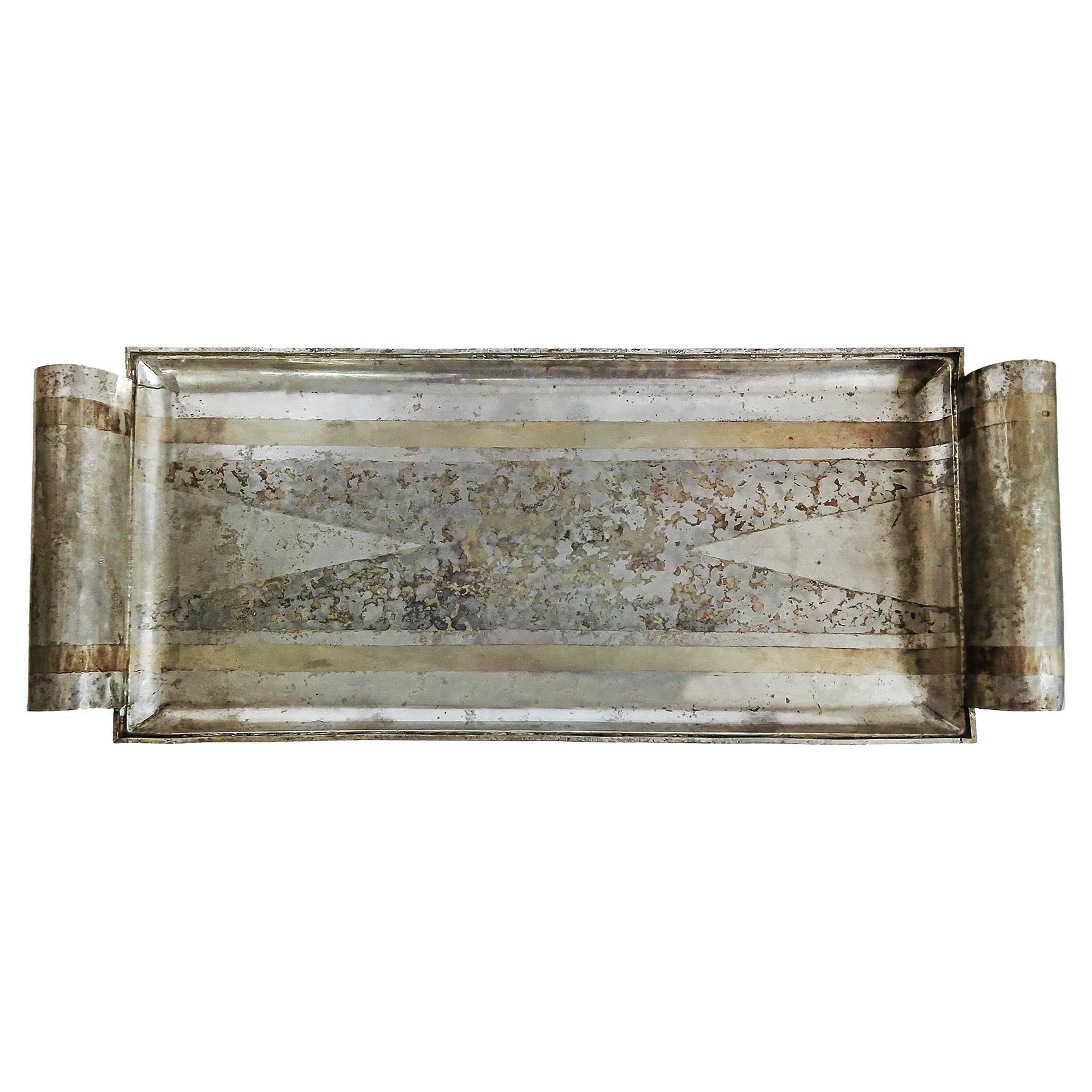 Jean Dunand Dinanderie Tray, Hammered Metal, Art Deco