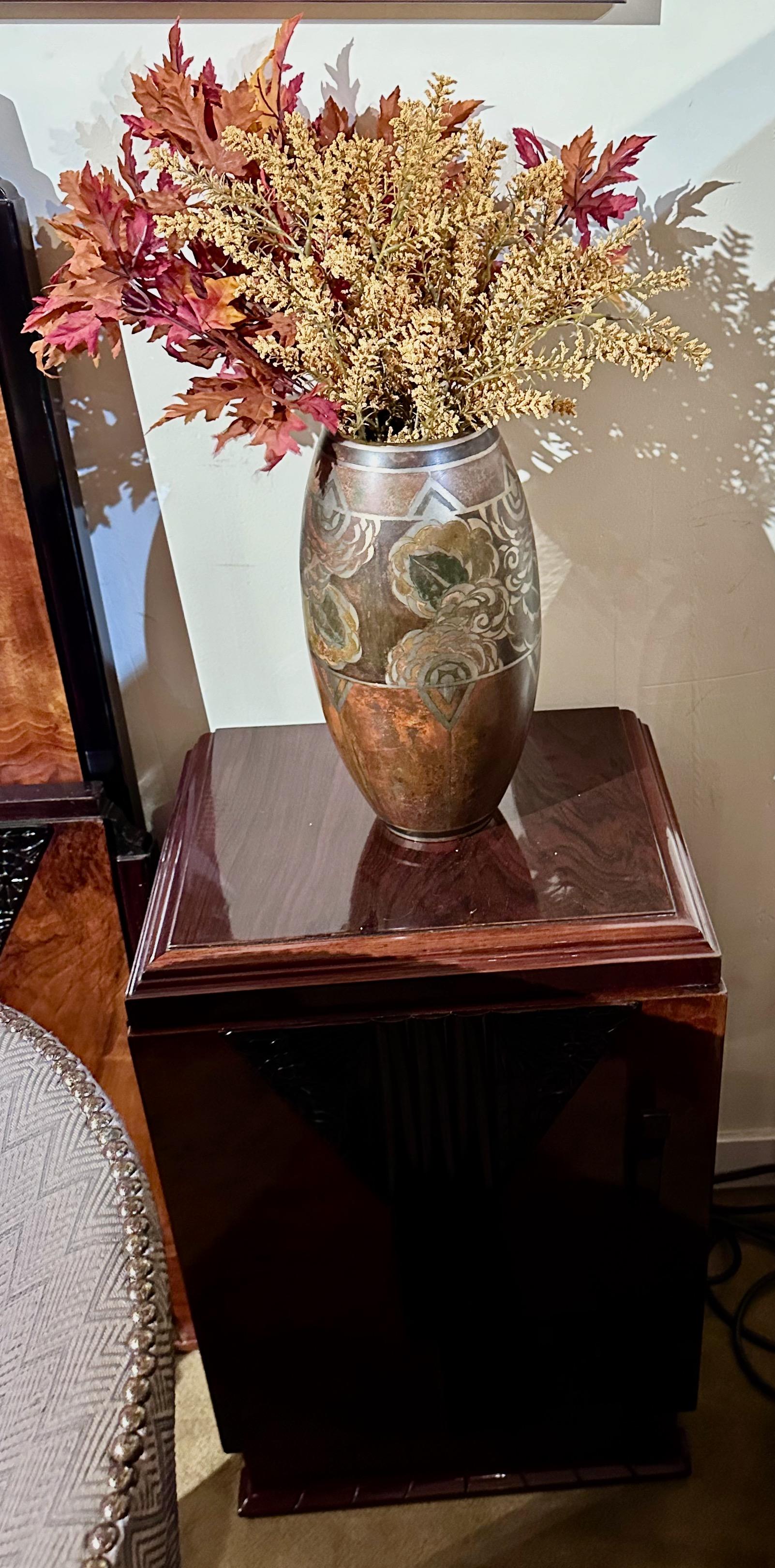Jean Dunand Dinanderie vase rare Art Déco français en vente 4