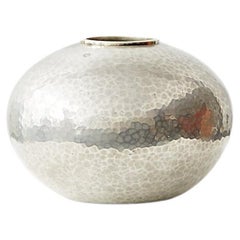 Jean Dunand Hand-Hammered Pewter Vase