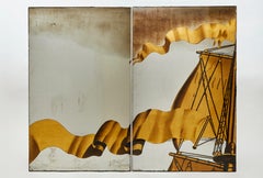 Jean Dupas:: Deux panneaux de verre aggloméré provenant du SS Normandie:: France:: vers 1934