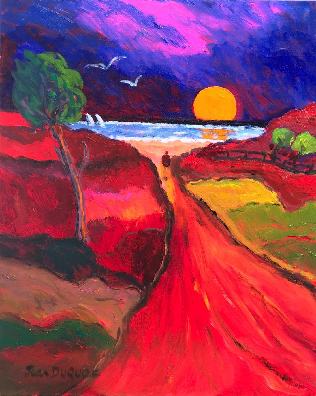 French Contemporary Art by Jean Duquoc - Promenade au Soleil Couchant