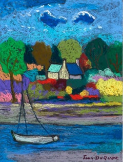"L'Ile aux Moines" - France, Brittany, Expressionist, pastel, tree