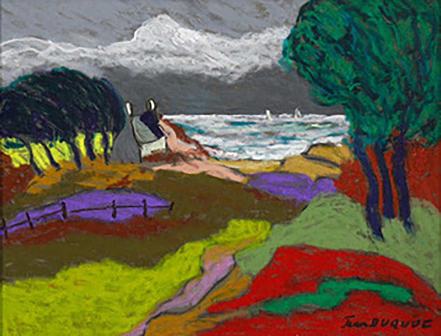"Printemps tumultueux" - - France, Brittany, Expressionist, sea, pastel, spring