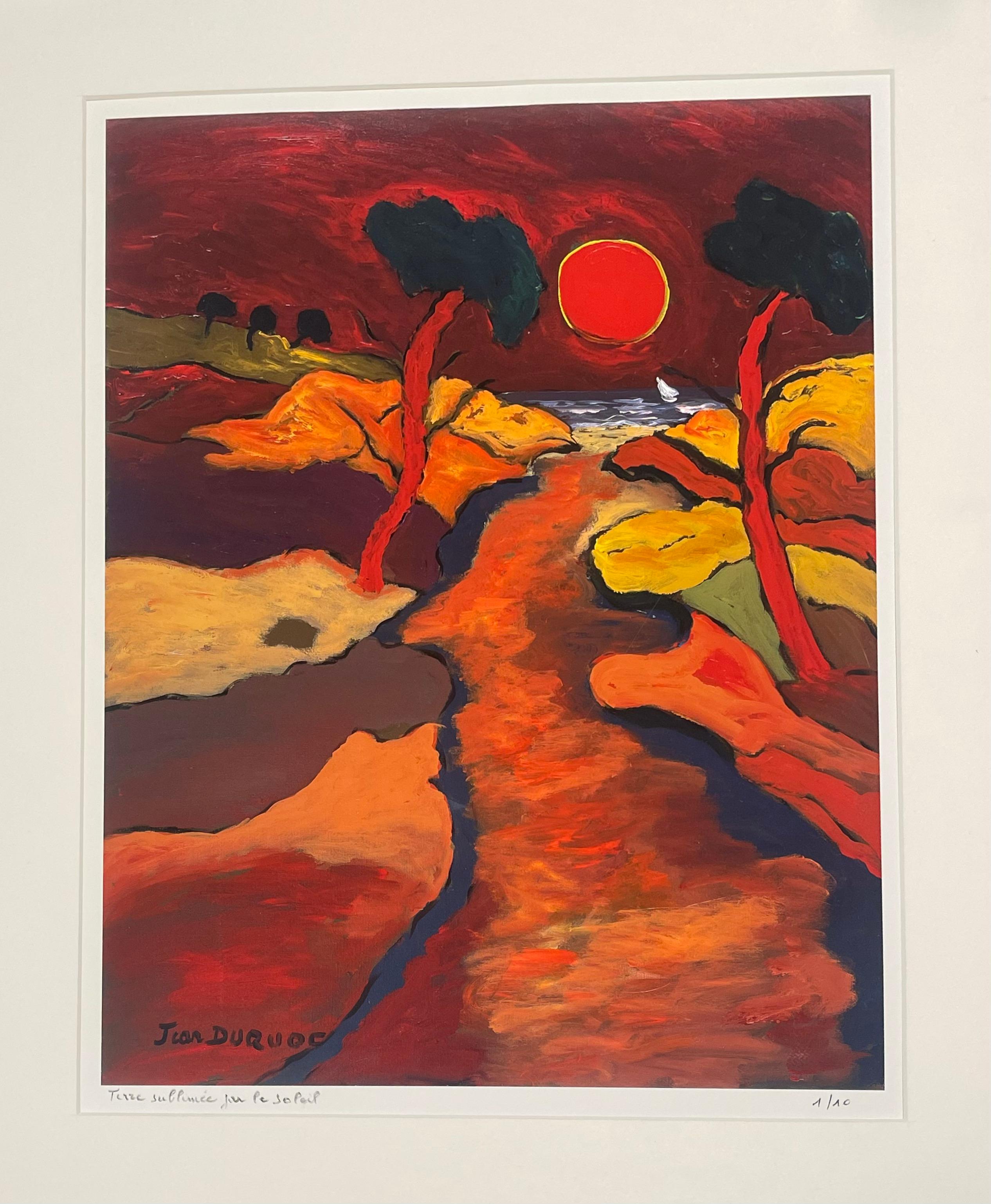 Arte contemporáneo francés de Jean Duquoc - Terre Sublimée par le Soleil en venta 1
