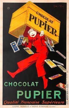 Original Vintage Jean Dylen Chocolat Pupier Poster 1927 RARE