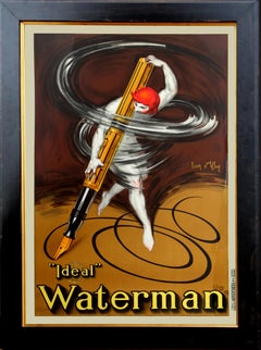 Jean D'Ylen:: stylo Aquaman Ideal Fountain Pen:: affiche lithographique vintage