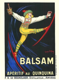 Original 'Balsam Aperitif au Quinquina' stone lithograph vintage poster  1923