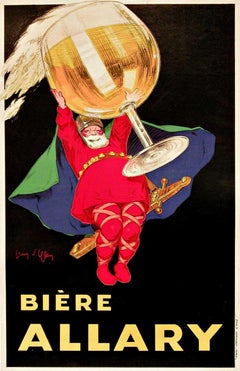 Manifesto pubblicitario originale di Bier Allary, antica birra francese