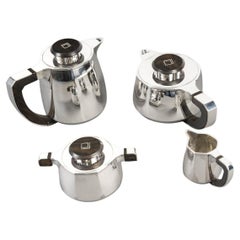 Jean E Puiforcat 4-Piece Solid Silver Art Deco Tea and Coffee Set