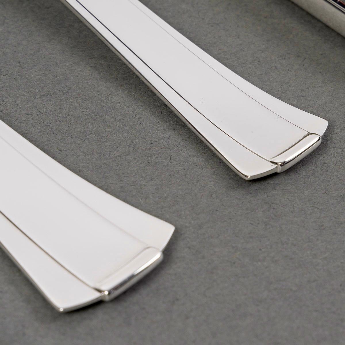 20th Century Jean E. Puiforcat Art Deco Cutlery Flatware Set Dinard Sterling Silver 147 Pces