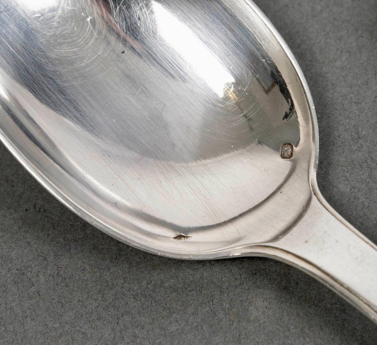 Jean E. Puiforcat Art Deco Besteck Set Menton Sterling Silber 48 Pieces (Französisch) im Angebot