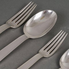 Jean E Puiforcat Set di posate Art Deco Normandie Royan Sterling Silver