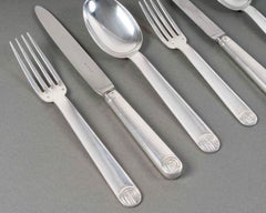 Ensemble de couverts Art Déco Normandie Royan en argent sterling Jean E Puiforcat