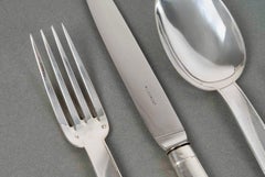 Jean E Puiforcat Cutlery Flatware Set Art Deco Normandie Royan Sterling Silver