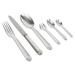 Jean E Puiforcat Cutlery Flatware Set Art Deco Normandie Royan Sterling Silver