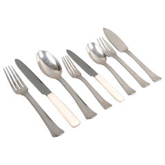 Juego de Cubiertos Jean E Puiforcat Art Déco Papiro Plata de Ley 80 Piezas