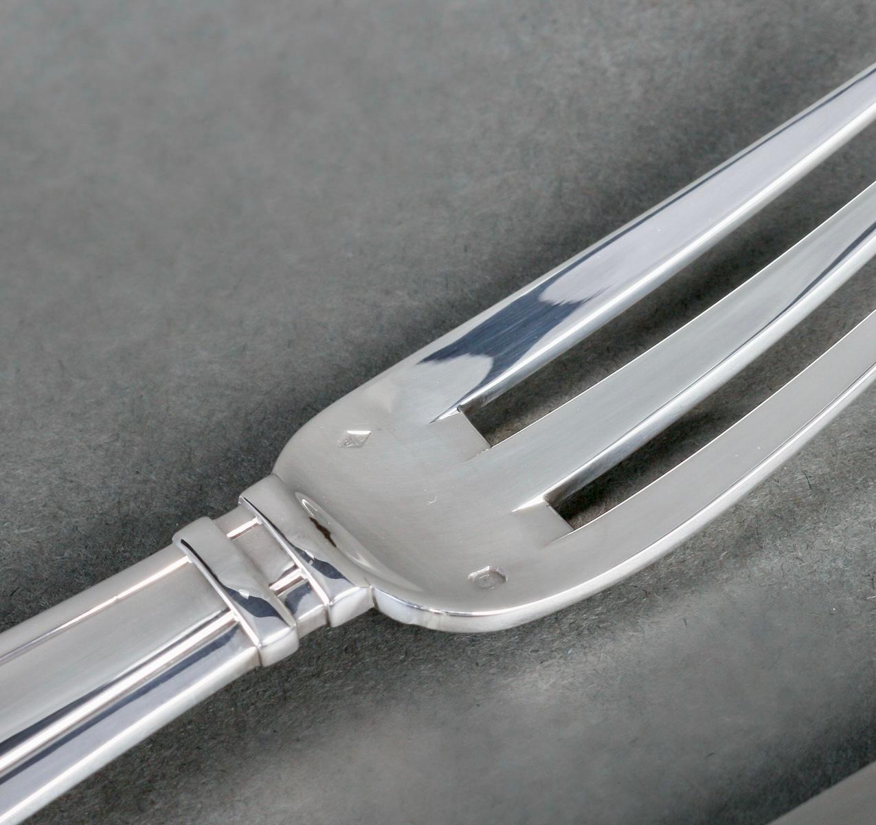 Jean E. Puiforcat - Cutlery Flatware Set Art Deco Sterling Silver - 108 Pieces 1