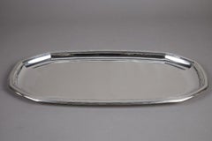 Jean e. Puiforcat - large art deco solid silver presentation dish
