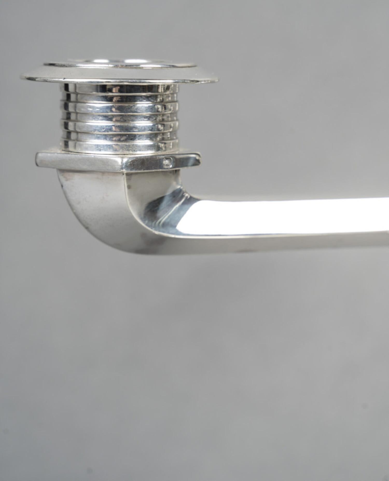 XX secolo JEAN E. PUIFORCAT - Coppia di candelabri in argento massiccio periodo ARTDECO circa 1930 in vendita