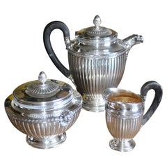 Antique Jean E. Puiforcat Silver Timeless Set for Tea and Coffee in Neoclassical Form