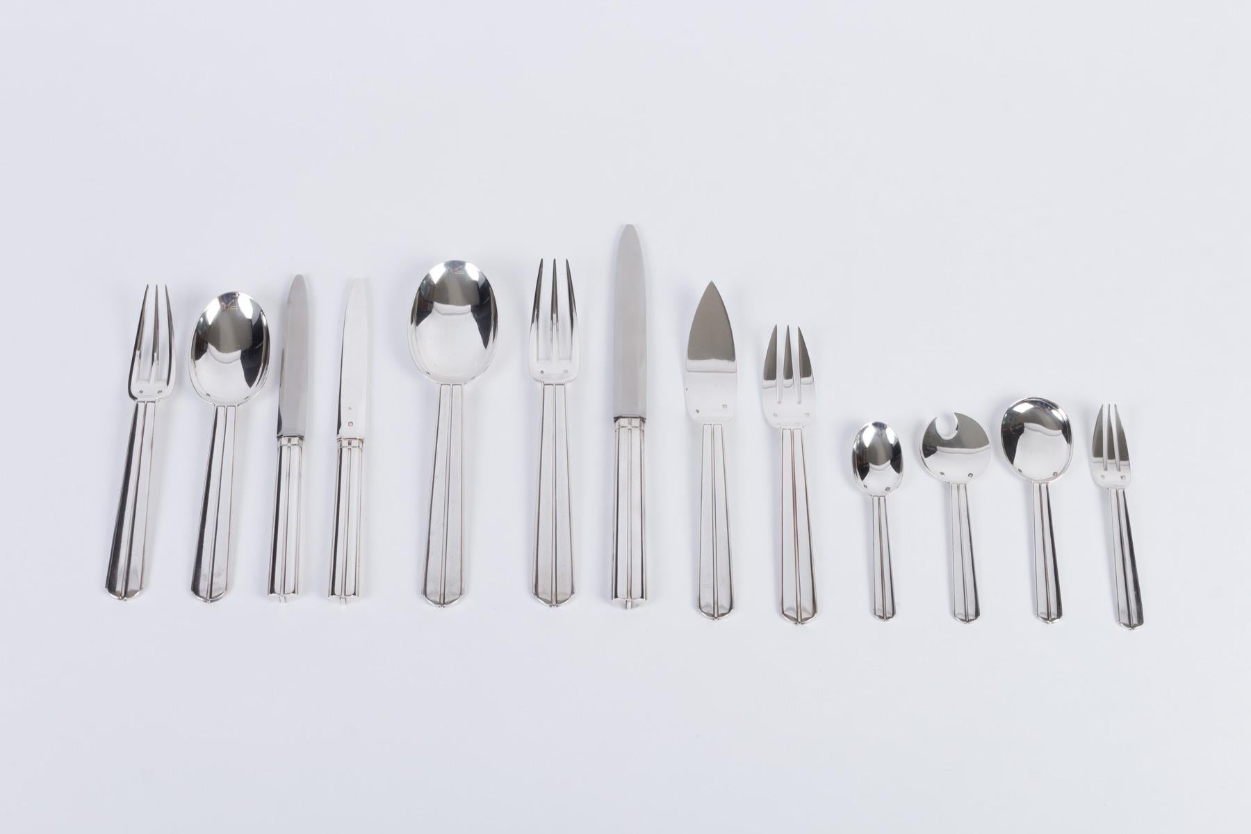 Jean E. Puiforcat, Solid Silver Flatware 