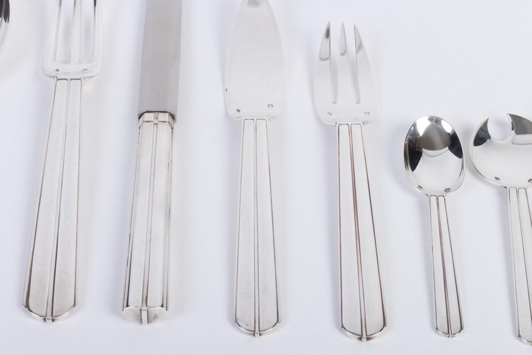 Jean E. Puiforcat, Solid Silver Flatware 