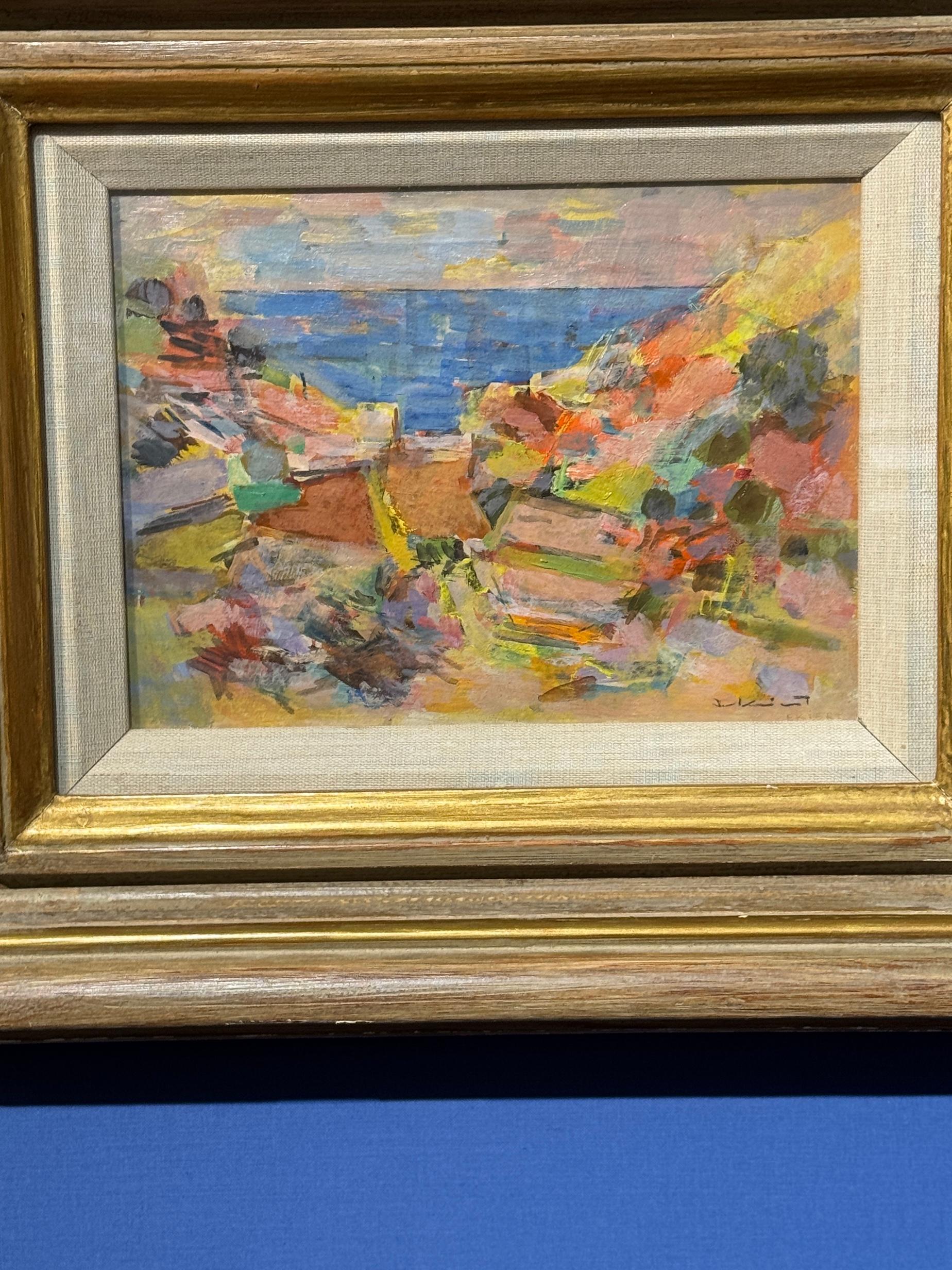 Impressionistische Landschaft an der Küste mit dem Meer im Angebot 1