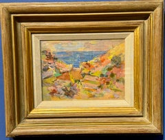 Paysage impressionniste au bord de la mer avec la mer