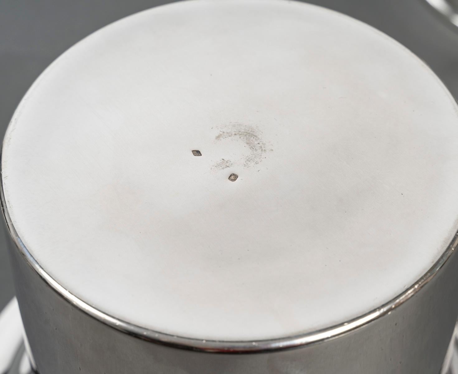 JEAN ELISEE PUIFORCAT – ART DECO silver and crystal cooler 5