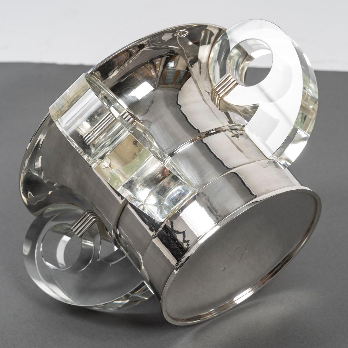 Mid-20th Century JEAN ELISEE PUIFORCAT – ART DECO silver and crystal cooler