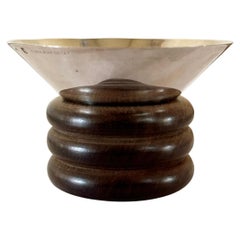 Jean-Elisée Puiforcat Silver and Ebony Vide Poche  circa 1930.