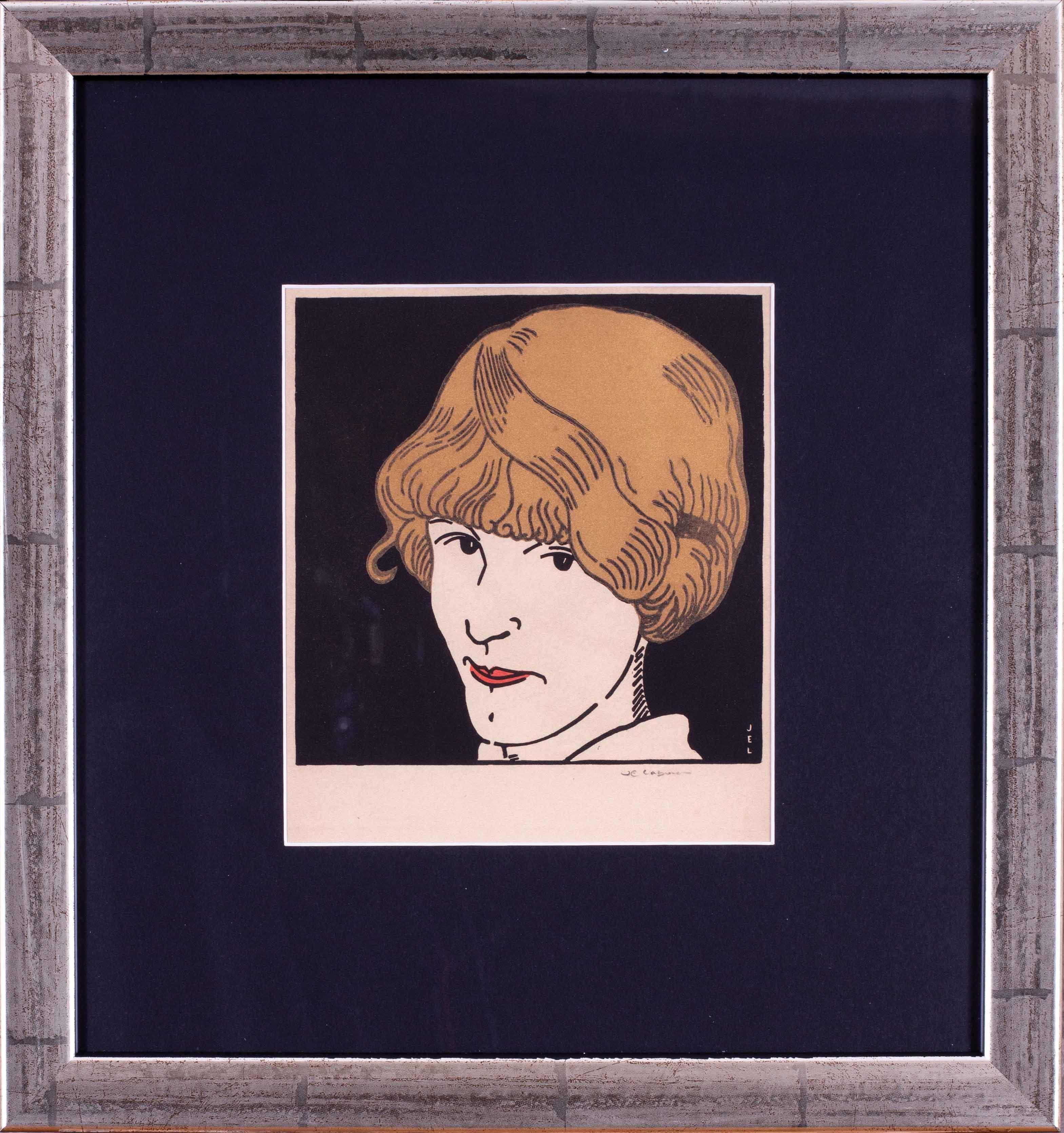 Jean Emile Laboureur (französisch, 1877-1943)
Masque aux cheveux d'or (1912)
Holzschnitt
Signiert "J. E. Laboureur" (unten rechts) und gestempelt "The London Studio" (unten rechts)
6,7/8 x 6 Zoll (17,5 x 15,3 cm) für Passepartout 

Jean Emile