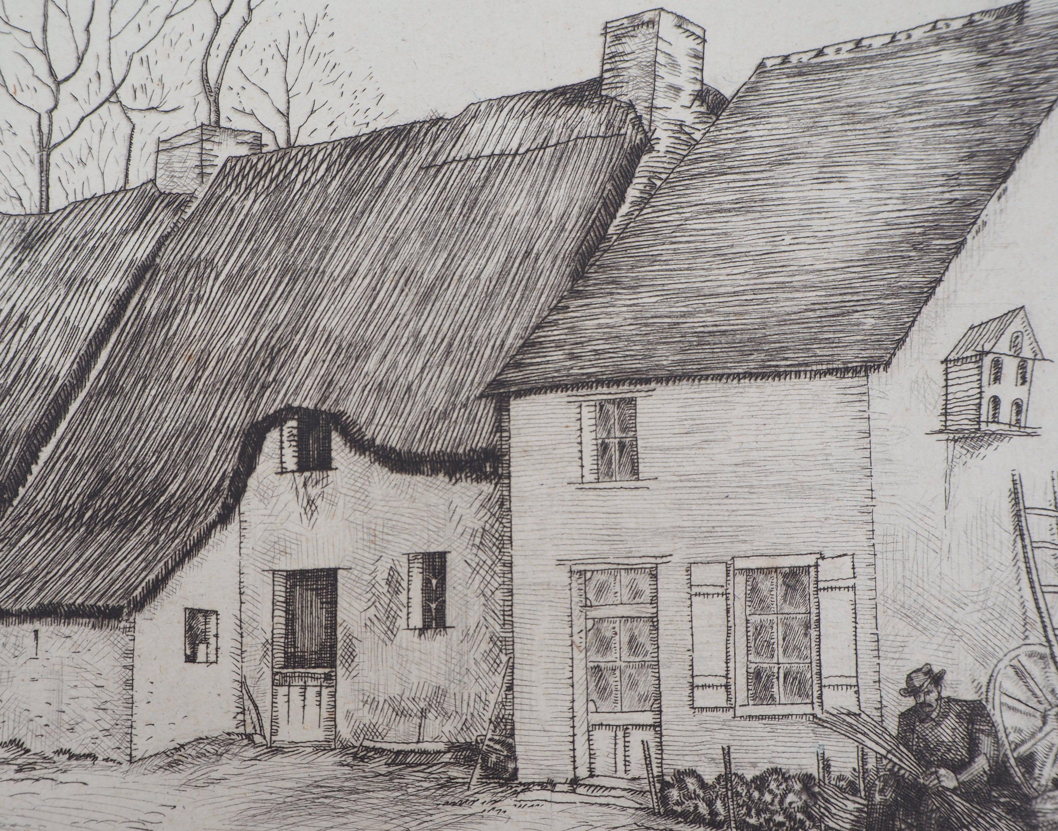 Jean Émile LABOUREUR
Houses in Brittany, c. 1935

Original etching
Signed in pencil by the artist
Numbered on / 32 copies
On vellum 32.5 x 30.5 cm (c. 13 x 16 inches)

REFERENCE : Catalog raisonne Sylvain Laboureur #245

Good condition, margins
