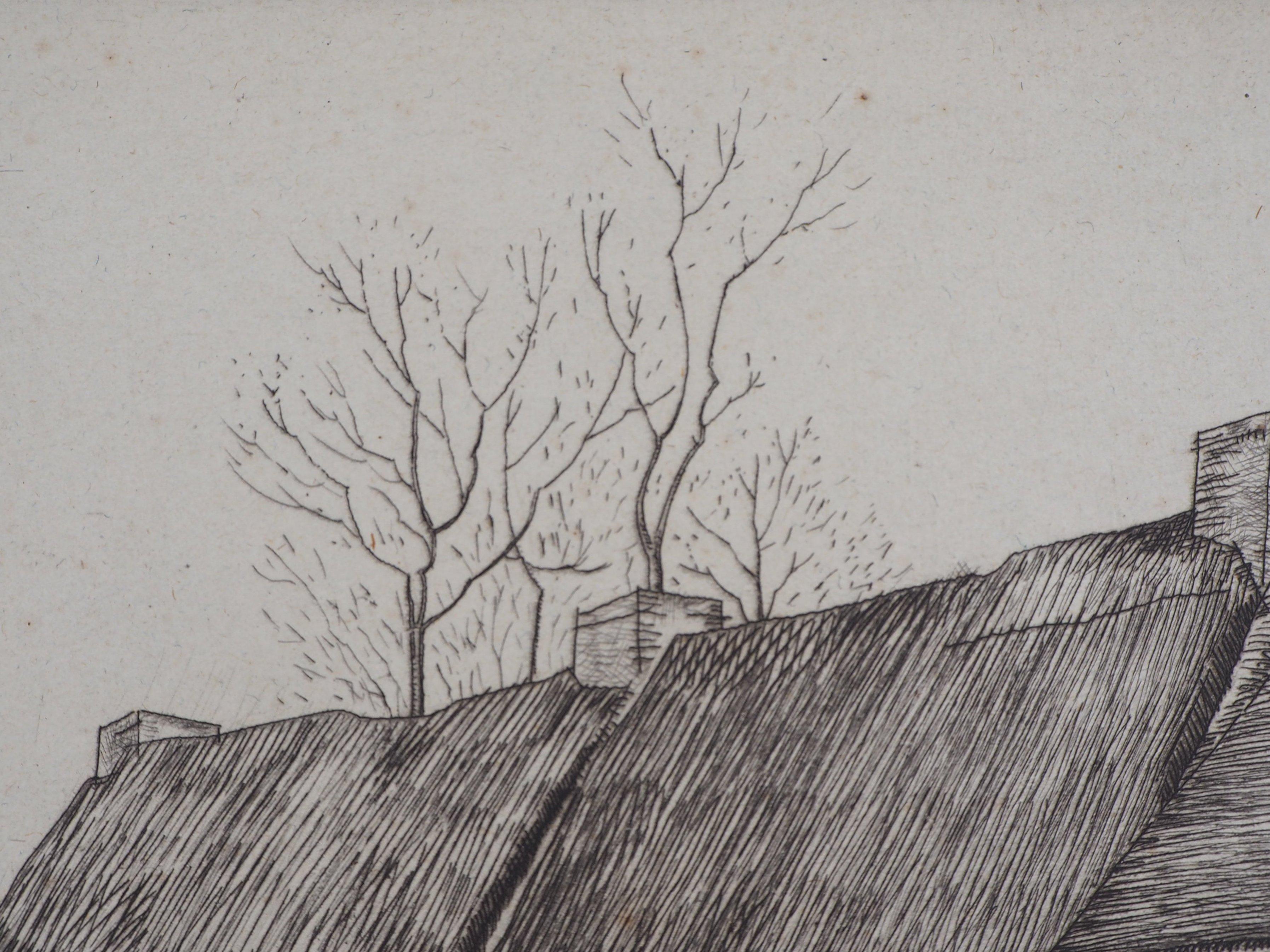 Houses in Brittany - Original Etching, Handsigned 2