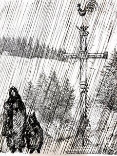Jean Émile Laboureur - Under the Cross - Original Etching