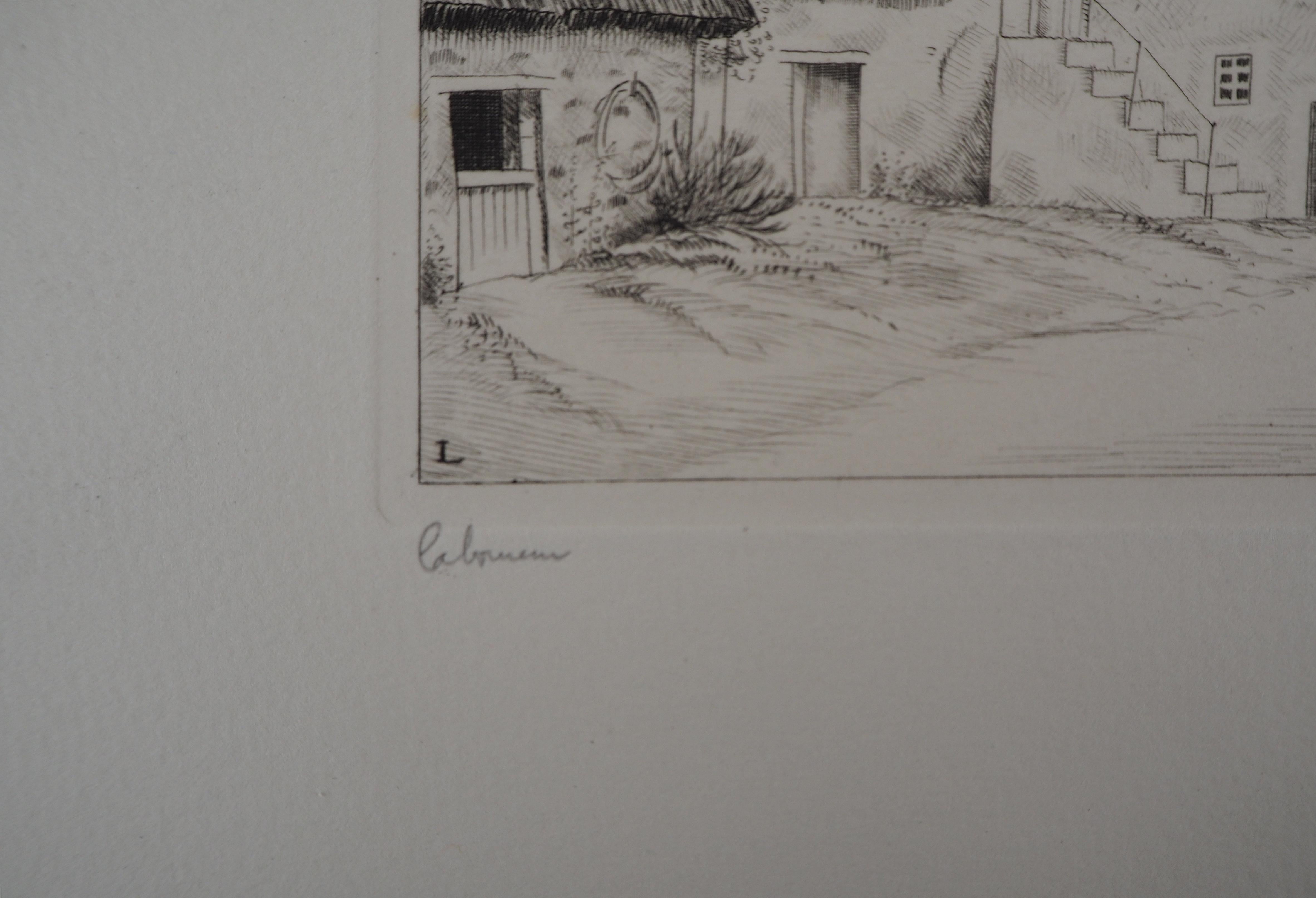 The Blacksmith's House  - Handsigned Etching, Limited / 150 - Print by Jean-Emile Laboureur