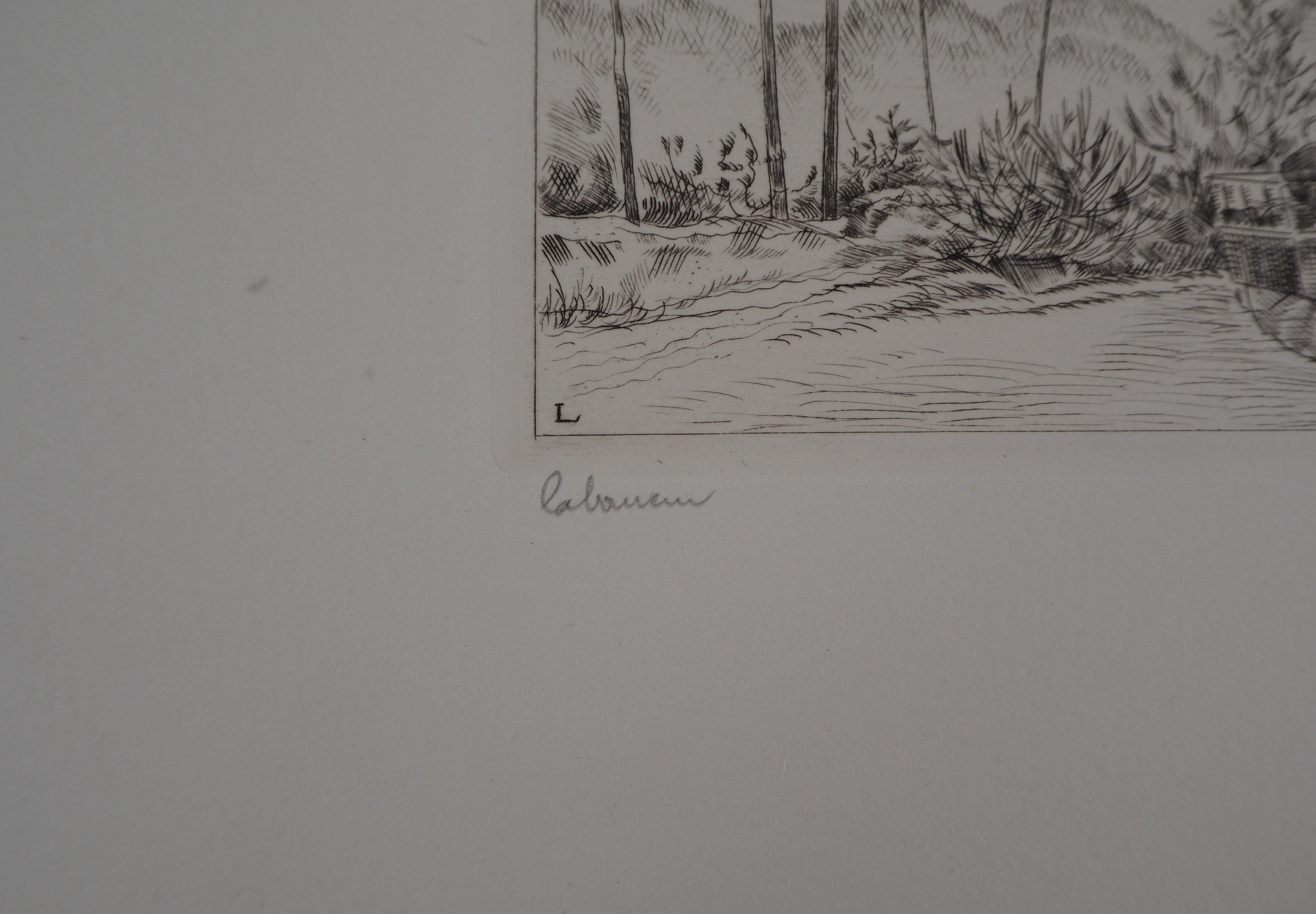 The Road with Pine Trees - Handsigned Etching, Limited /150 - Print by Jean-Emile Laboureur