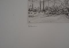 La strada con i pini - Acquaforte firmata a mano, edizione limitata /150
