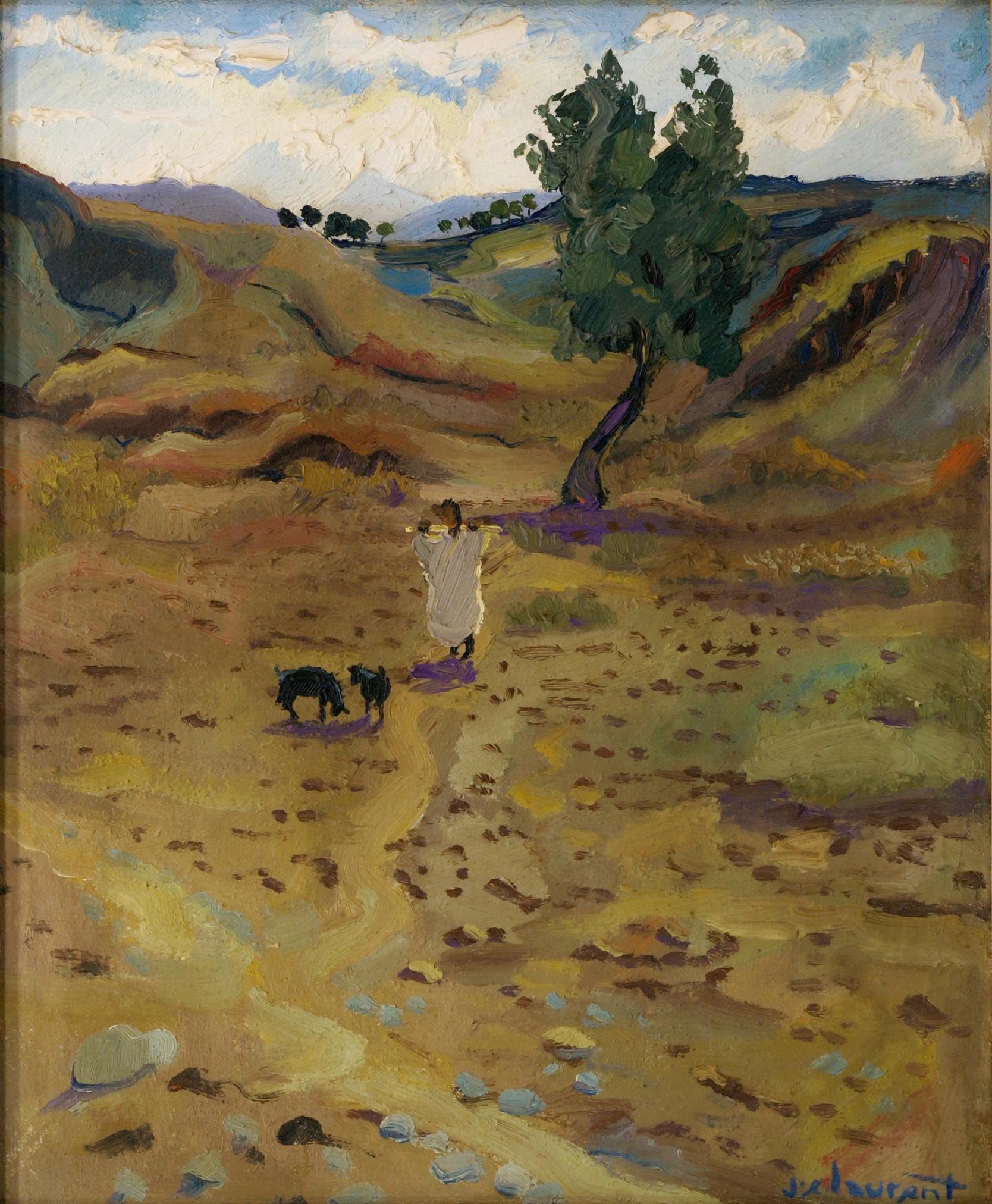 Jean Emile Laurent, Orientalische Weide, Öl auf Leinwand, 1930er Jahre im Angebot 1