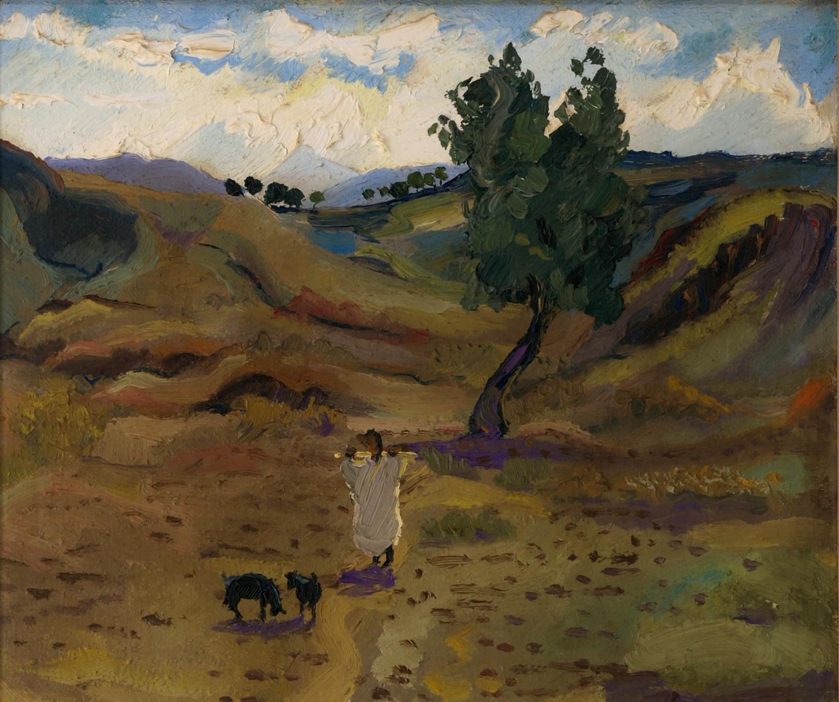 Jean Emile Laurent, Orientalische Weide, Öl auf Leinwand, 1930er Jahre im Angebot 2