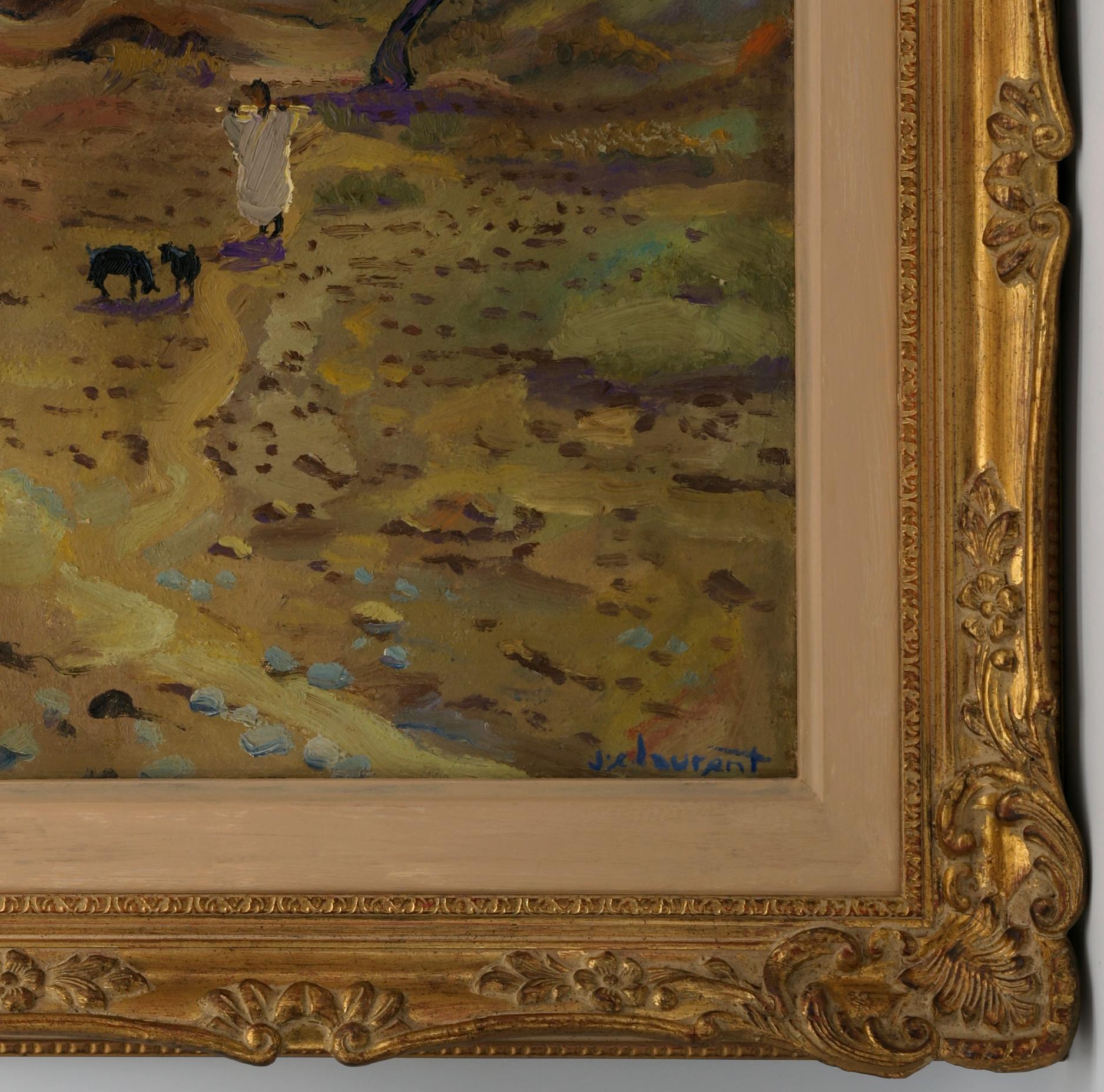 Jean Emile Laurent, Orientalische Weide, Öl auf Leinwand, 1930er Jahre im Angebot 4