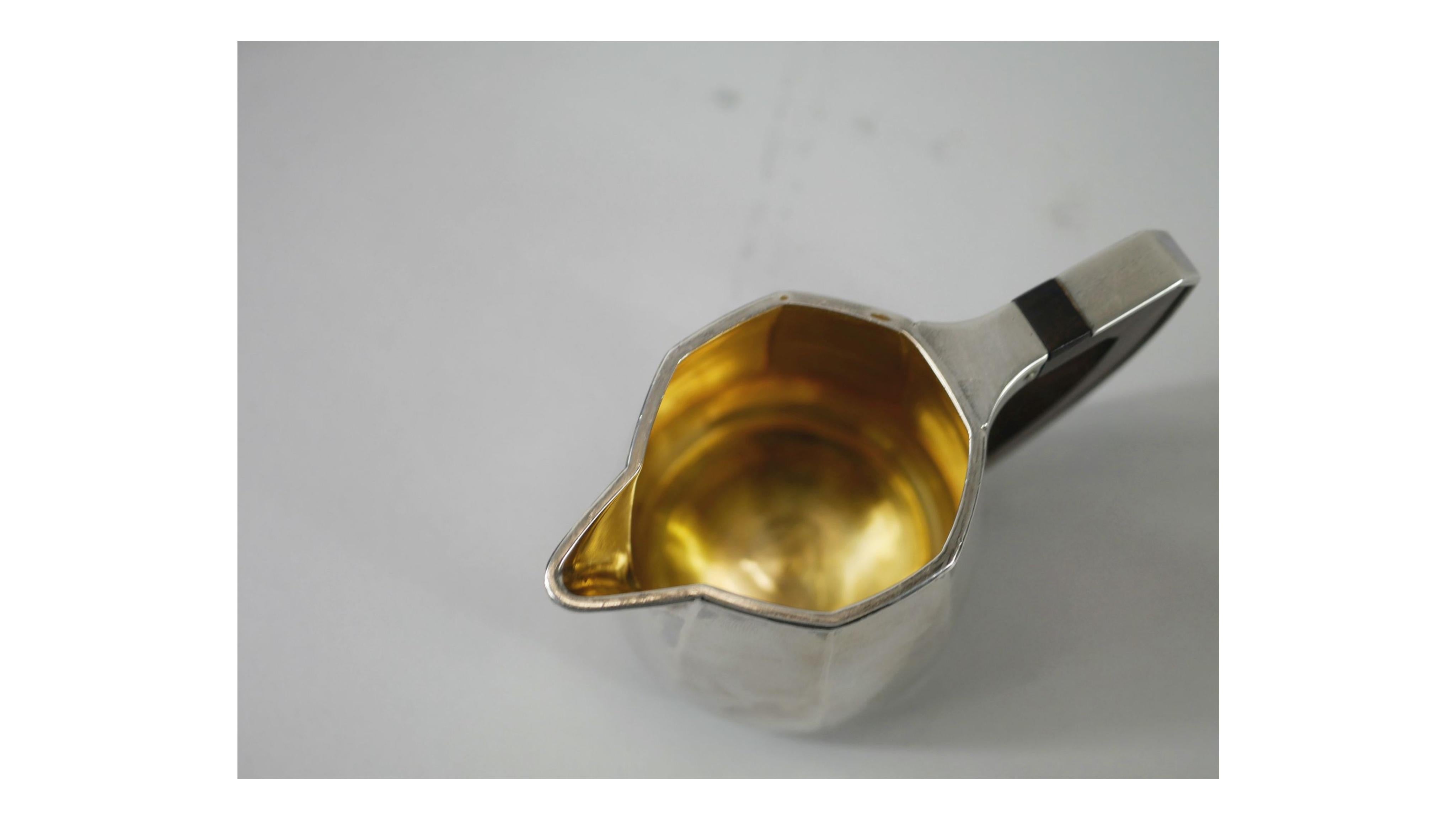Mid-20th Century Jean E.Puiforcat Silver Tea &Coffee Set 4 P For Sale