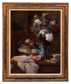 'Still Life with Flowers and Fruit ' by Jean Eritziane, Smyrna 1850 – 1925 Paris