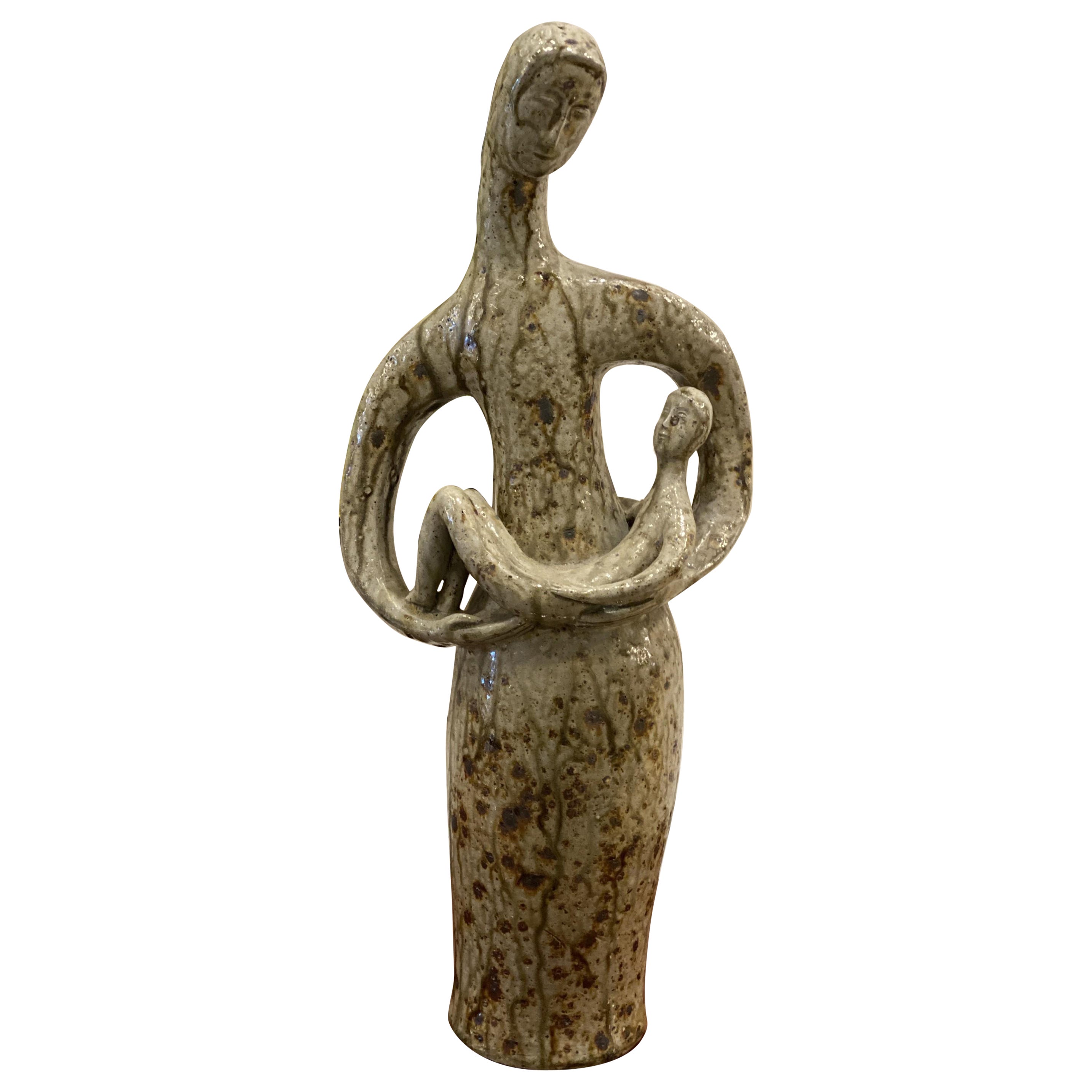 Jean et Jacqueline Lerat Mid-Century (c. 1950
s) Figurative Ceramic Sculpture For Sale