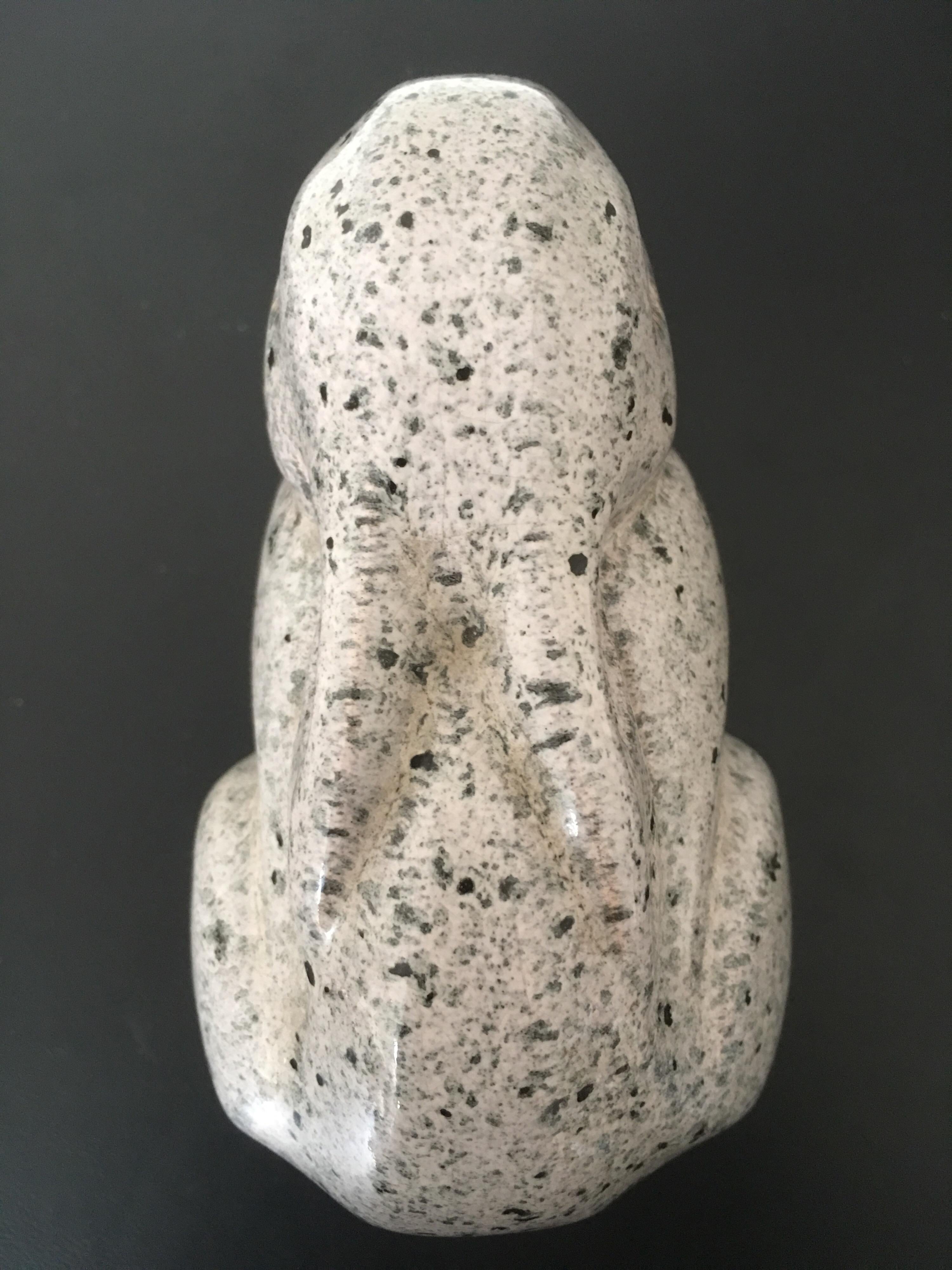 Jean et Joel Martel Signed Grey Ceramic Rabbit, Cubist Sculpture, French, 1930s 5