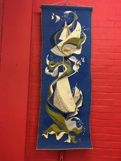 Jean Et Marinette Perrin 'XX°' Neptune Et Les Voiles, Paire De Tapisseries, 1970