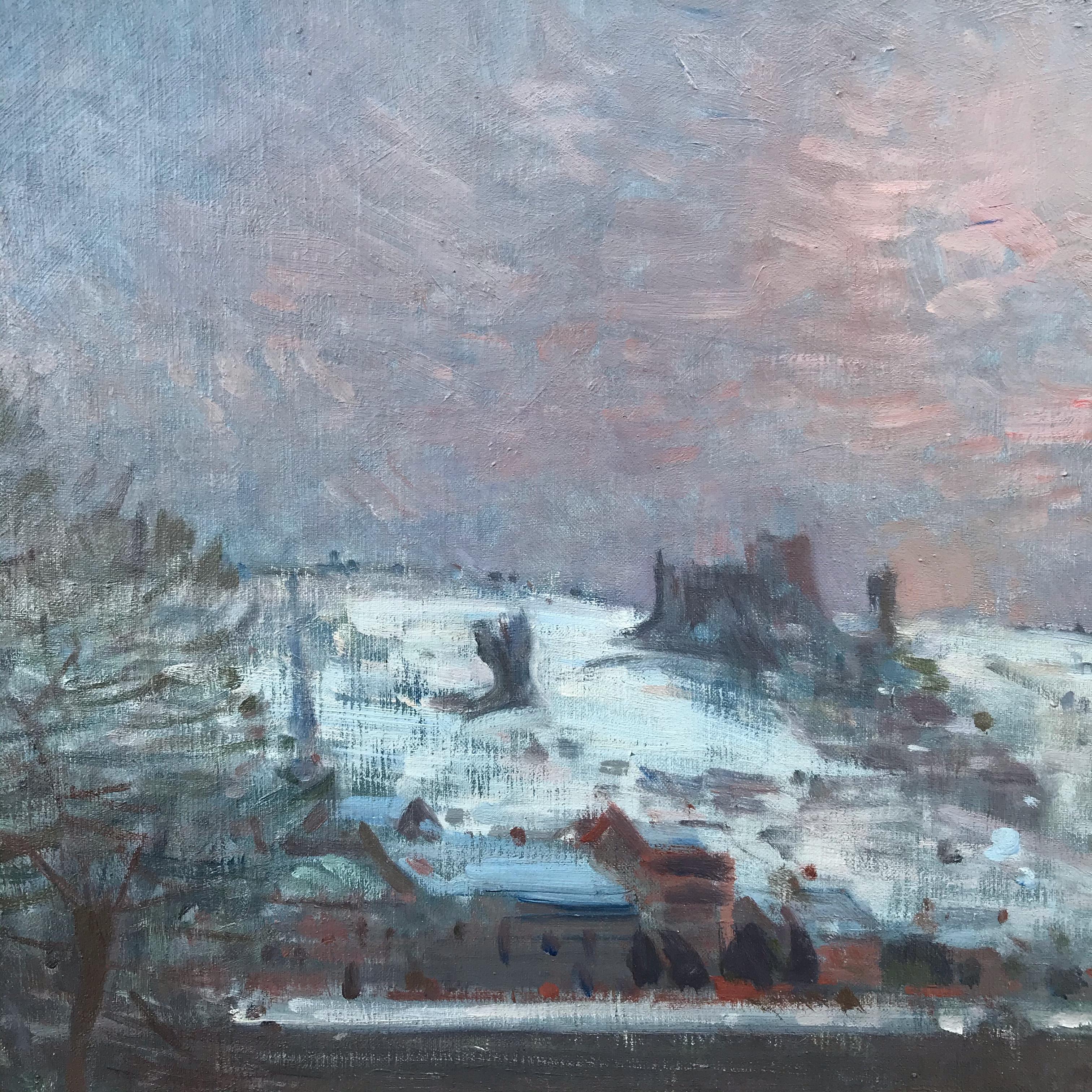 Winter Landscape by the River For Sale 1