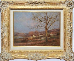 Antique French Impressionist Barbizon Landscape Oil Painting by Jean Masse